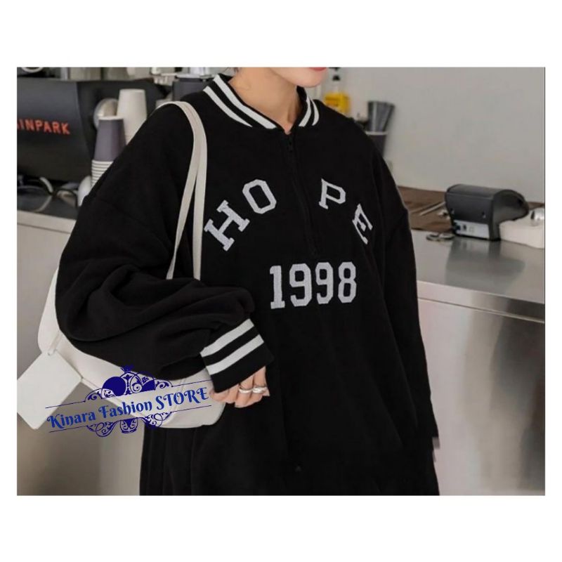 HOPE 1998 2XL Jaket Oversize Big size Jumbo Wanita Pria Jaket Baseball Korean Style Varsity Hot Item Best Seller Trends Jaket Bomber