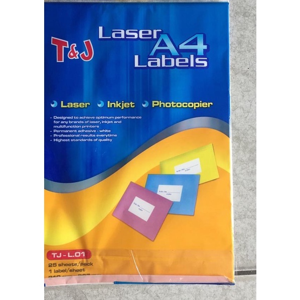 

☻ Laser Label A4 T&J/ Sticker Label A4 TJ-L.01 ♂