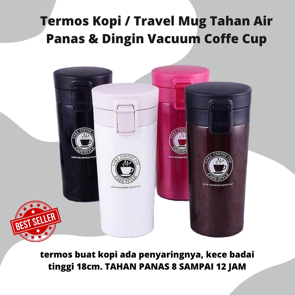 TERMOS KOPI ADA PENYARING / BOTOL MINUM AIR PANAS VACUM STAINLESS [BISA COD GRATIS BUBBLE]