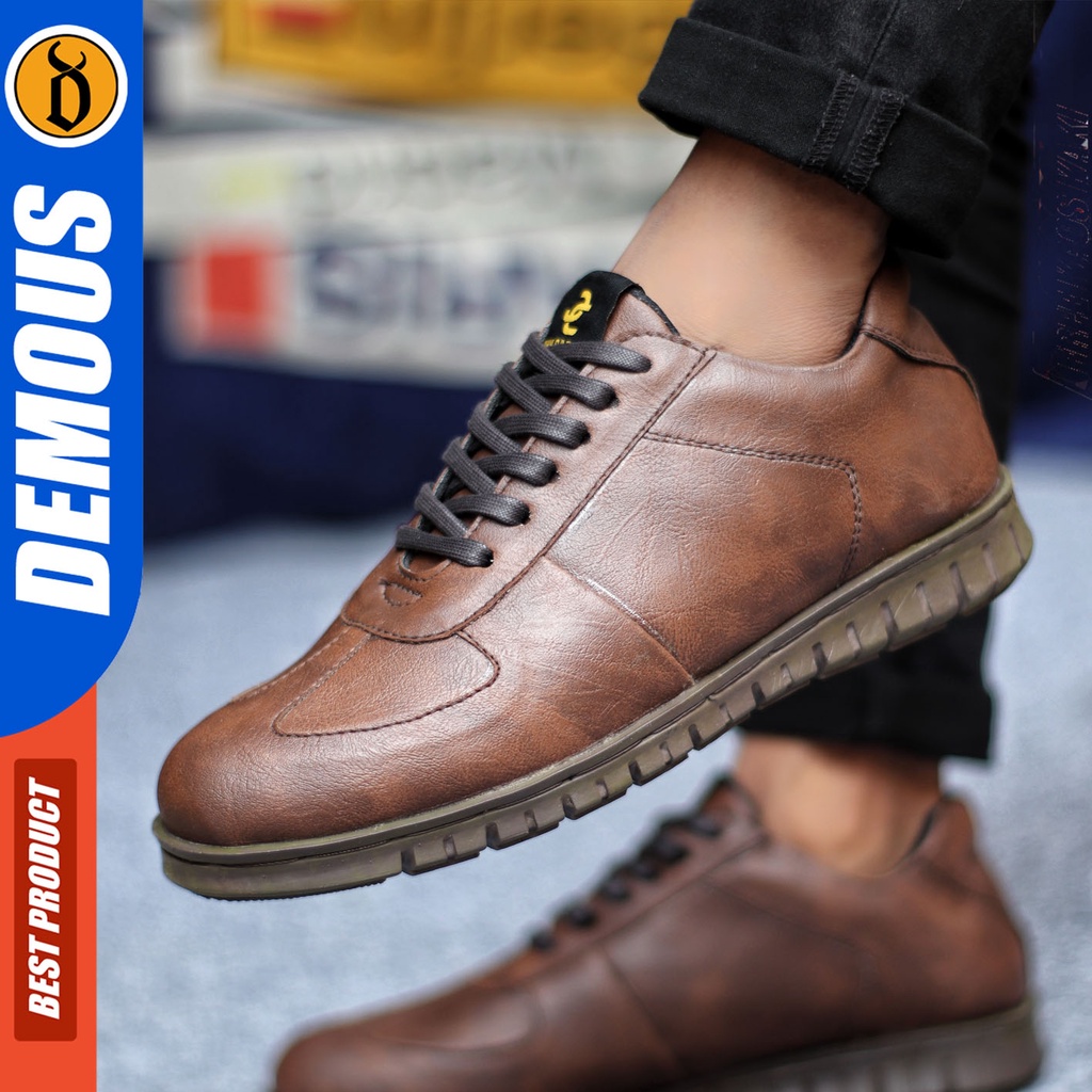 Sepatu Formal Pria Sepatu Pantofel Sepatu Casual Pria Kulit Pu Tali  Kerja Kantor Kuliah Kondangan Sepatu Hitam Pria  DEMOUS VEGAZ