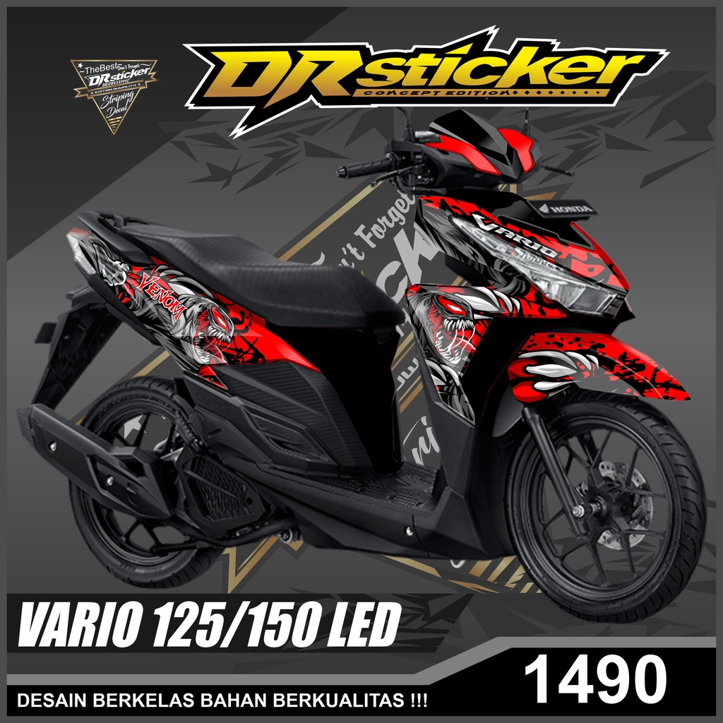 Dekal Sticker VARIO 125/150 LED Full Body Stiker Skotlet VARIO Desain Venom Stiker full body VARIO 1