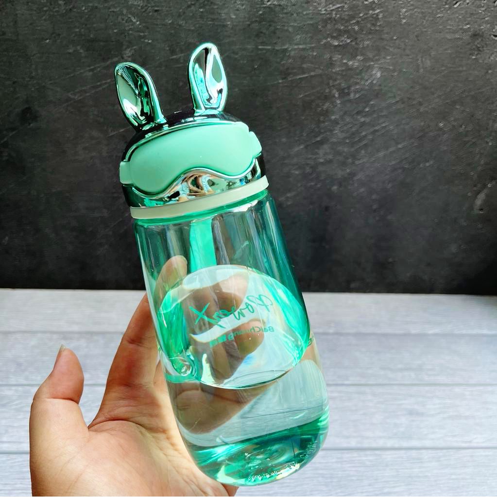 ￼BOTOL MINUM ANAK BENING TUTUP KARAKTER RABBIT DENGAN TALI PENDEK/IMPORT