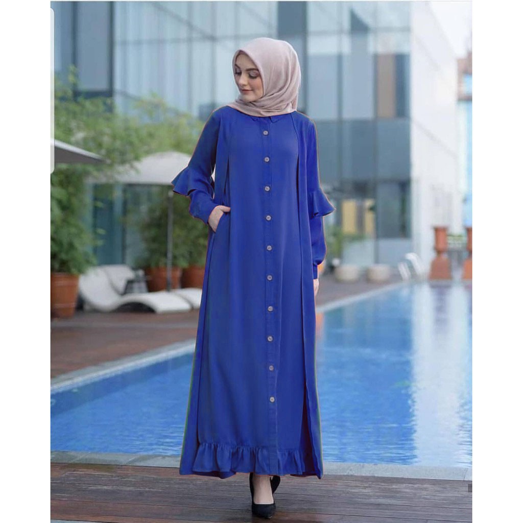 Gamis Wanita Modern Diva Dres CG Bahan Mosscrape Dress Panjang Muslimah Fashion Muslimah Trend 2026 