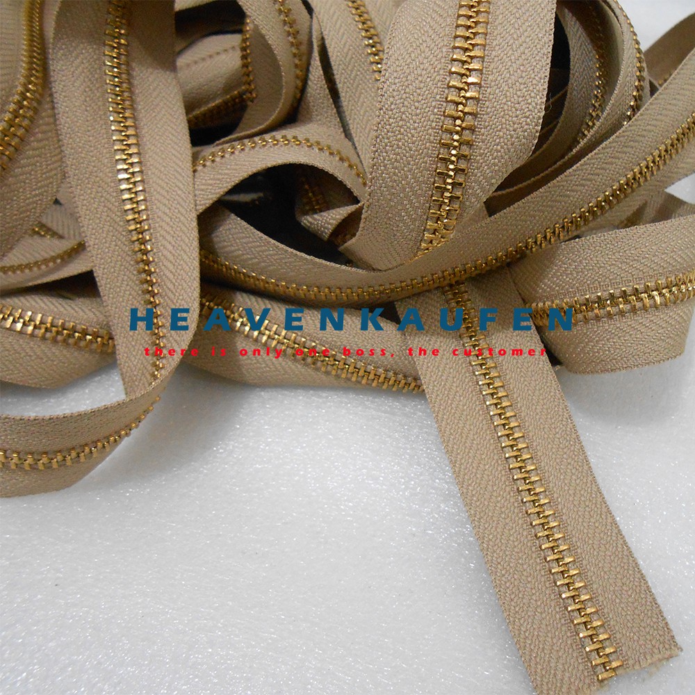 Resleting Gigi Besi YKK Cream - Emas/Gold No 5 Meteran