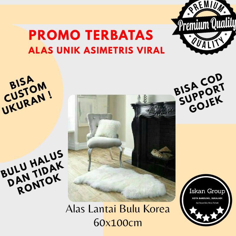 (BISA COD) KESET KAKI BULU LANTAI KARPET KOREA LUCU KARPET SHAGGY DEKORASI KAMAR AESTHETIC 60x100cm