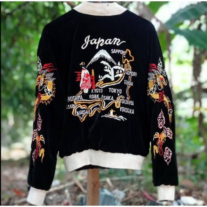 Sukajan japan map revesible