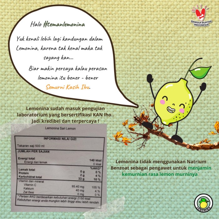 

02 Lemonina, Sari Lemon 100% Asli, Perasan Lemon, Air Lemon Murni 500Ml - 250Ml Ds51Ghg