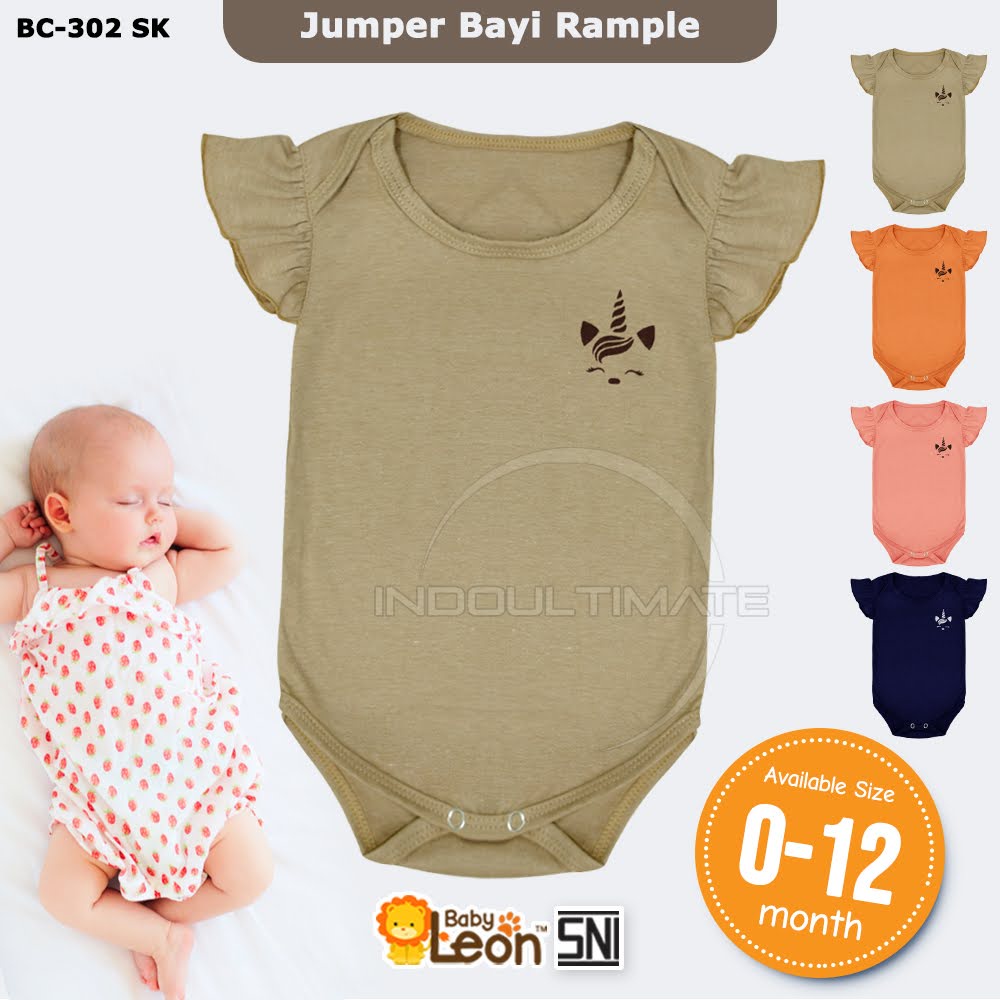 BC-302SK BC-303SK BABY LEON Jumper Bayi Body Suit Bayi Jumper Bayi Jumsuit Bayi Jumpsuit Bayi Perempuan Laki-Laki Baju Bayi Cewek Cowok Kaos Bayi Pakaian Bayi Baju Tidur Anak Bayi Baju Harian bayi-Jumper Girl Mocca