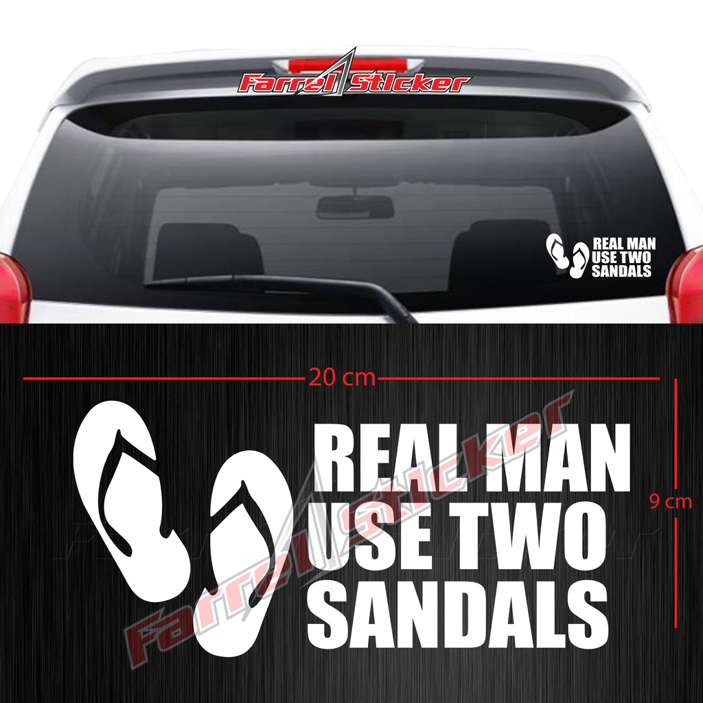 stiker sandal sticker real man two sandals