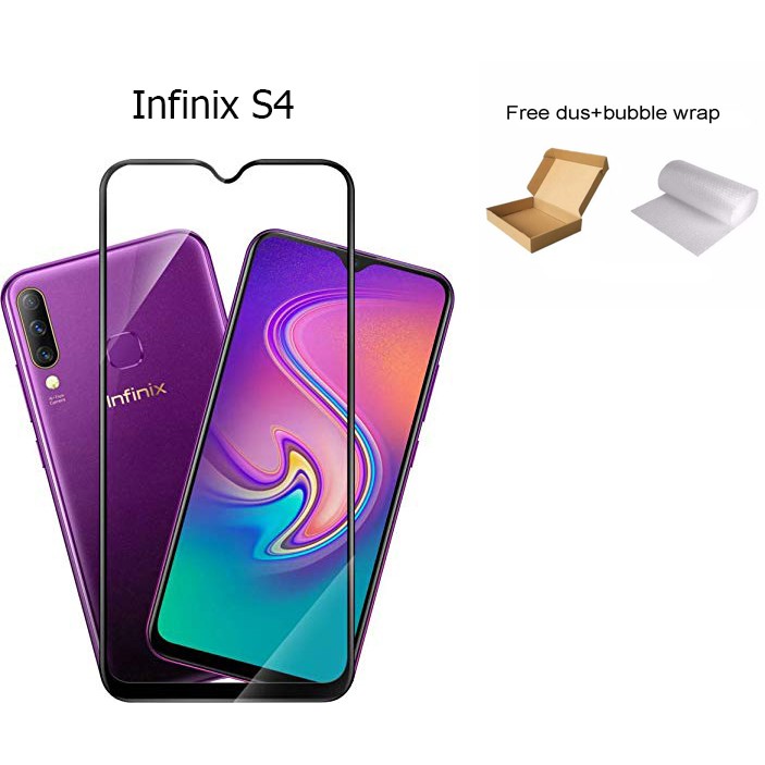 Infinix S4 X626 Full Cover/Full Screen Tempered Glass Screen Protector Anti Gores