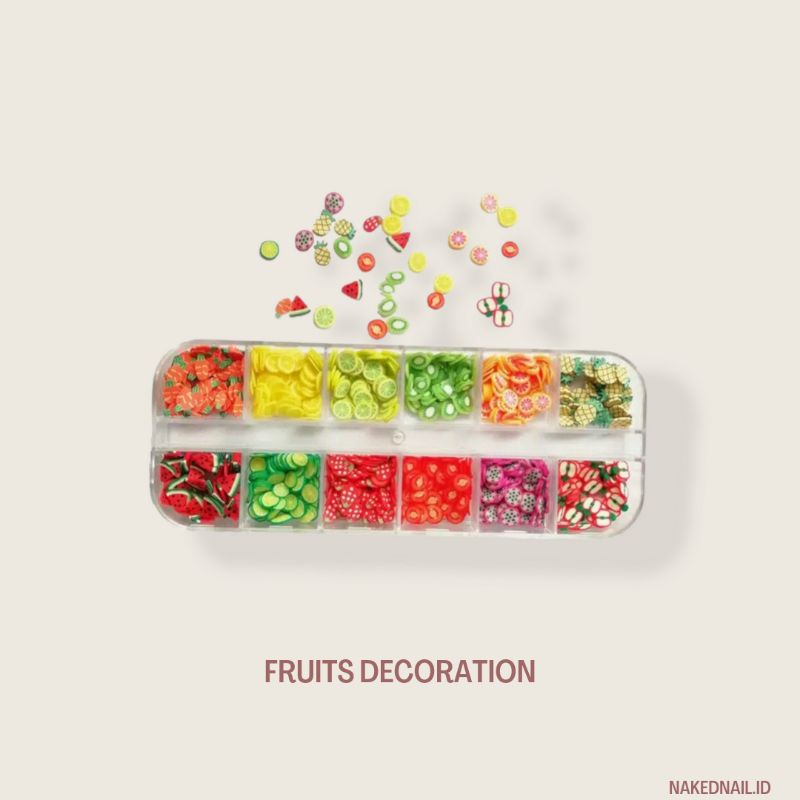 hiasan kuku nail decoration rhinestone fruit hiasan kuku buah nail art 12 grid nail art nailart