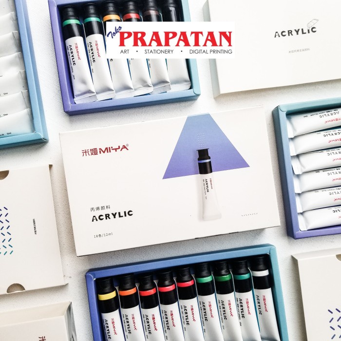

Miya Himi Acrylic Paint Set 12/18x12ml | Cat Akrilik - 12 Warna
