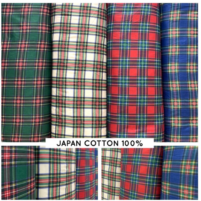 KAIN KATUN JEPANG KOTAK KOTAK