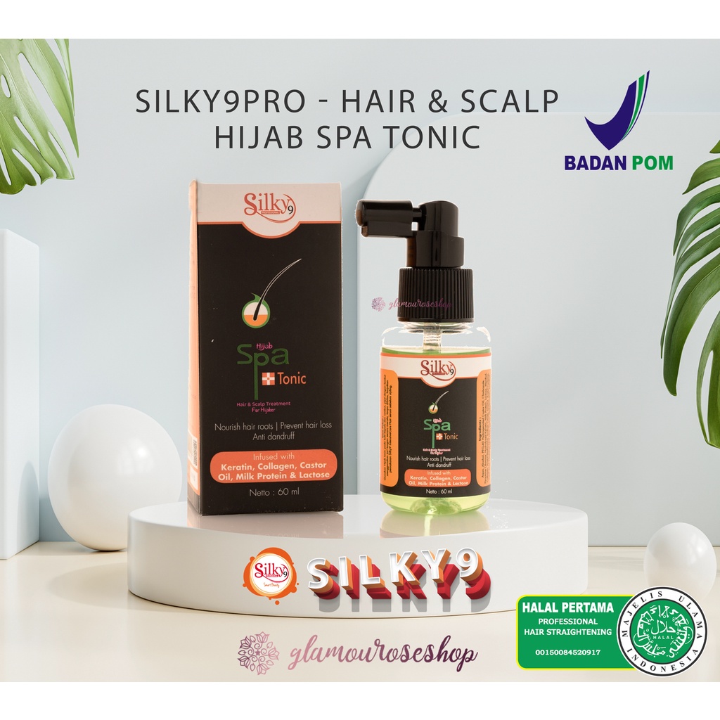 Silky9 pro Silky Nine Hijab Spa Tonic Collagen Keratin Treatment 60 ml (Professional Quality)