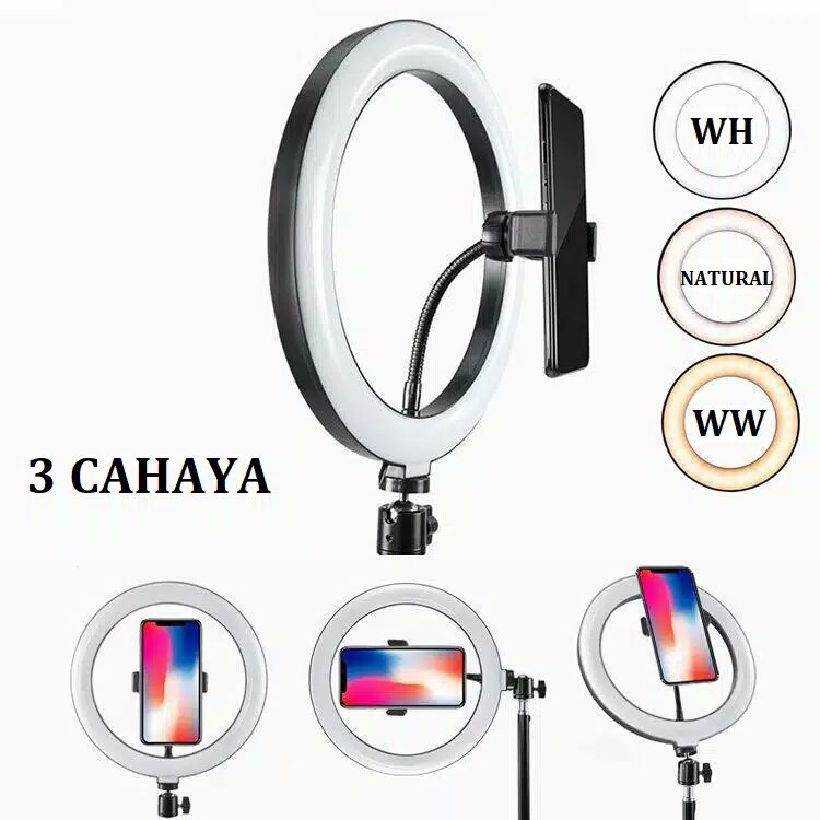 [WS] RINGLIGHT LED 20CM  Make Up Vlog Lampu Ringlight Tripod 55cm 1.1m 1.6m 2.1m Tiktok Live