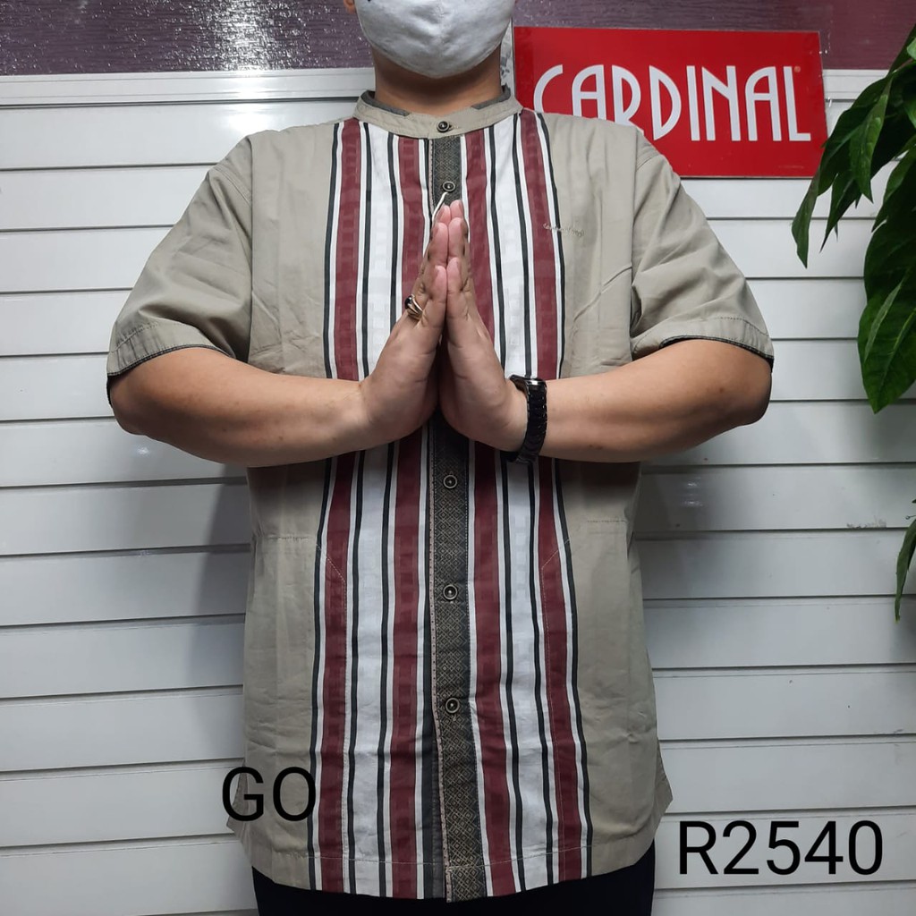 gof 2XL-4XL BIG SIZE CARDINAL KEMEJA KOKO Taqwa Pakaian Pria Baju Muslim Jumbo Lengan Pendek