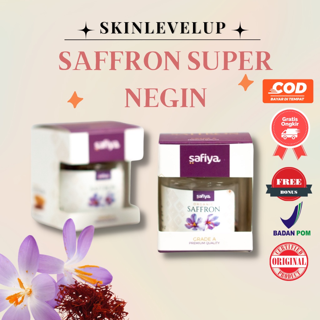 Saffron Safron super Negin 1 Gr 1 Gram Premium Grade 1 A Vitamin Suplemen Original Saffron Afghanist