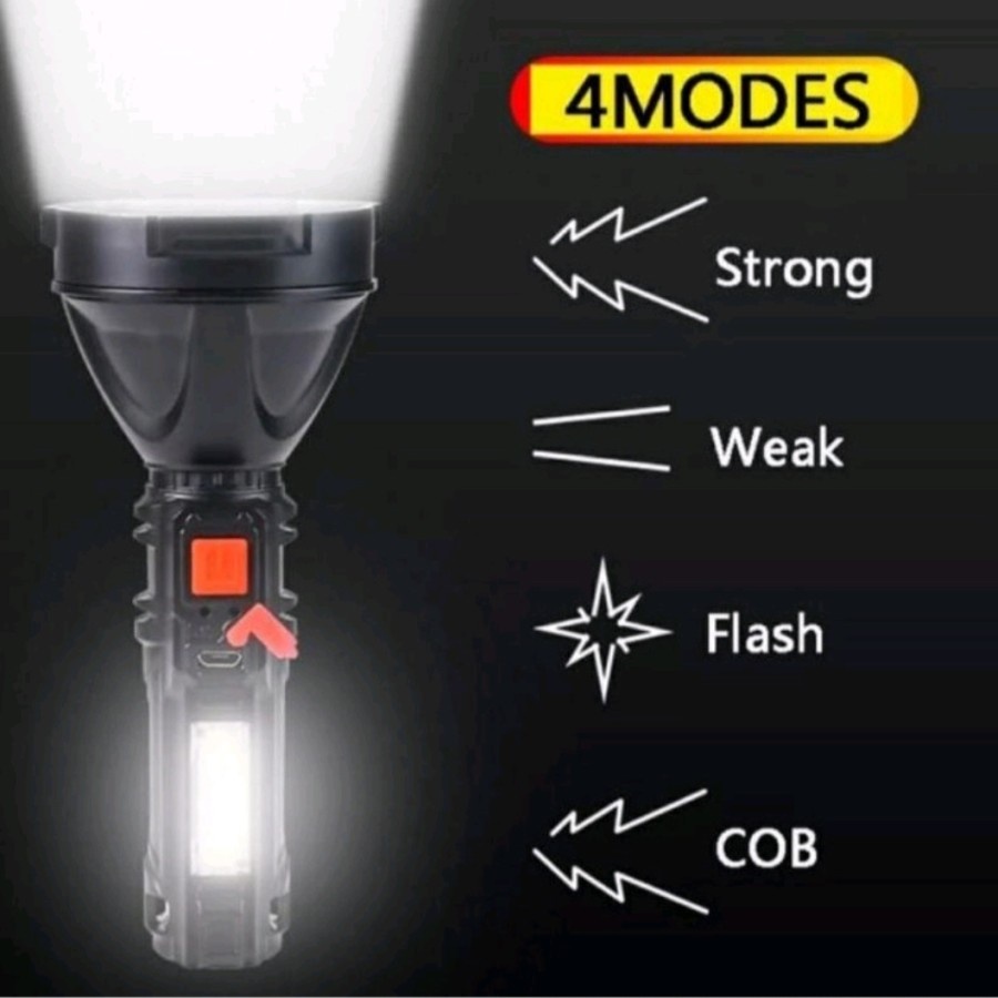 COD SENTER LED COB L-830 SENTER CAMPING RECHARGEABLE USB 4 MODE / SENTER USB RECHARGER  FLESHLIGT EMERGENCY L-830 CAHAYA PUTIH