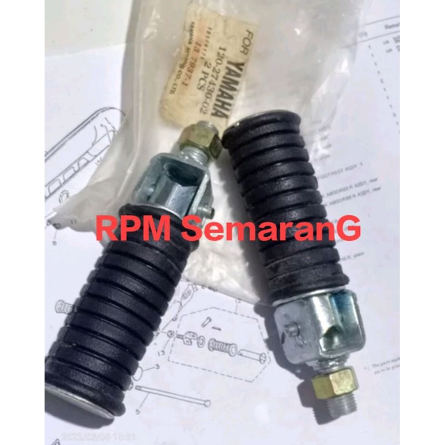 Footstep Belakang Yamaha rxs - rxk - cobra V75 V80 V80S L2G YL2G YL2N L2SN ORIGINAL 1PCS Distributor