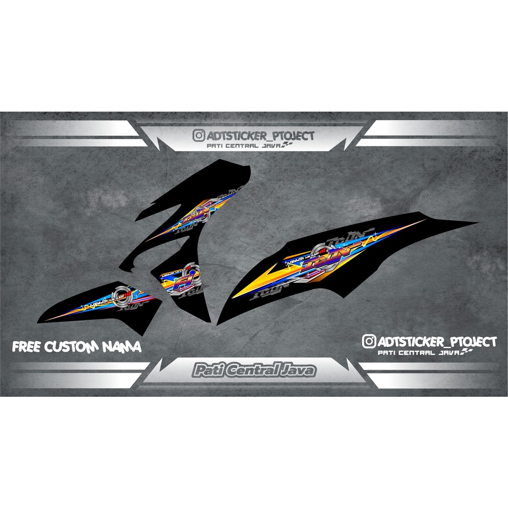 Striping STICKER - STIKER Variasi BEAT POP  - bahan print UV transparan