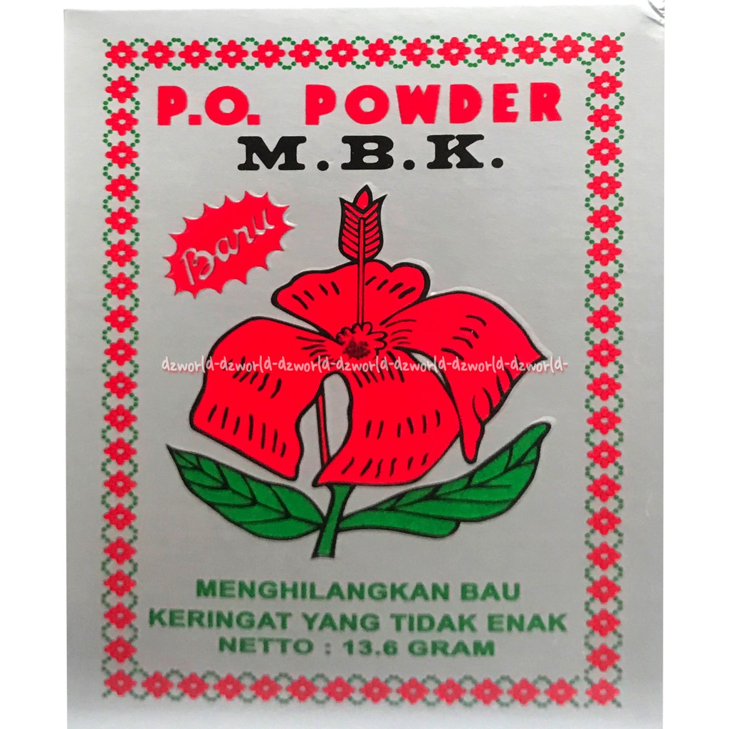 PO Powder MBK Bedak BB Bedak Ketiak Menghilangkan Bau Badan Bau Keringat Abu-Abu Putih Model Bedak Bubuk P.O M.B.K White Powders