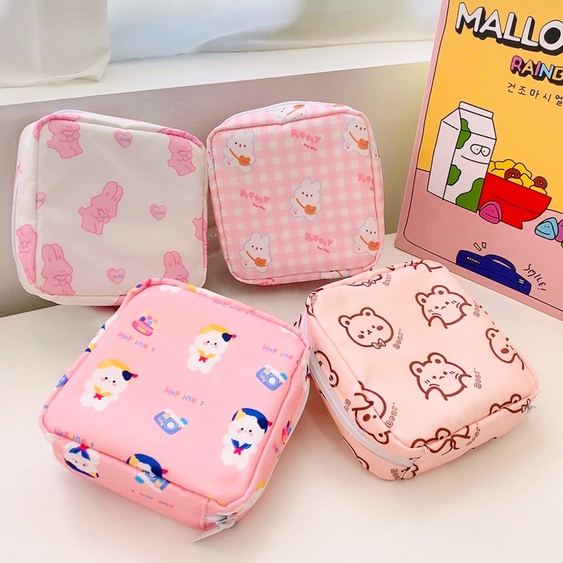 DOMPET MINI / TEMPAT SOFTEX MINI TRAVEL / DOMPET PEMBALUT POUCH WANITA / DOMPET KECIL JAPAN