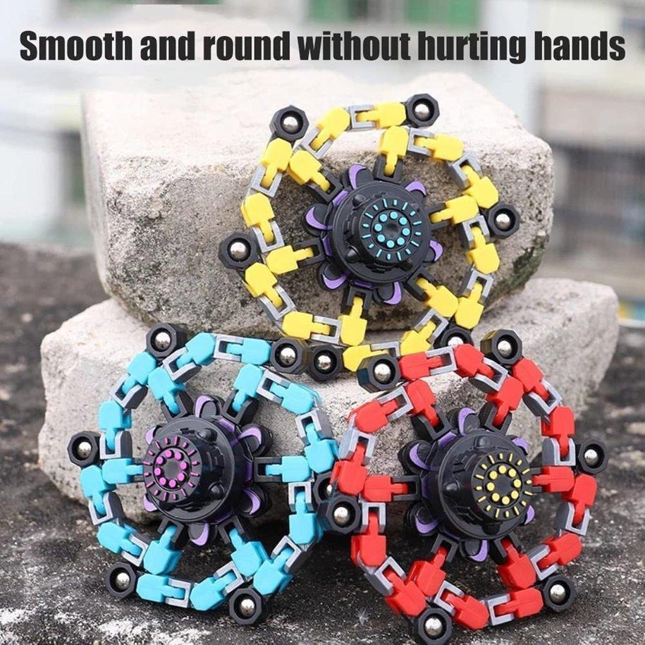 Mainan Edukasi Anak Kreatif New Finger Fingertip Spinner Gyro Fidget Robot Deformable Transformer Mechanical Chain Terbaru berubah bentuk menghilangkan stress melatih meningkatkan fokus konsentrasi