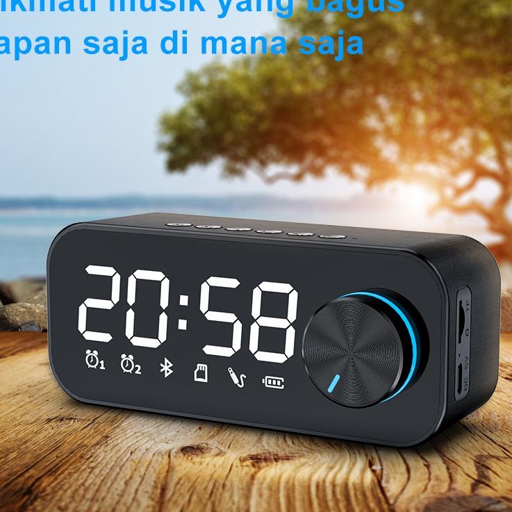 Paling Sesuai.. ColorCoral Lampu Speaker Bluetooth Portable Bass Jam Alarm Clock LED Display Spiker 