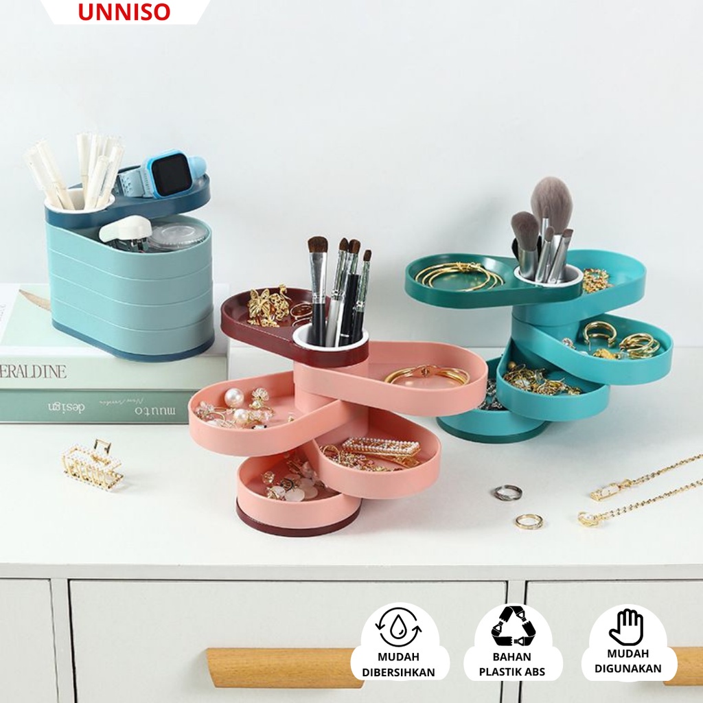 UNNISO - Rotating Jewelry Storage Box Tempat Perhisan JS1