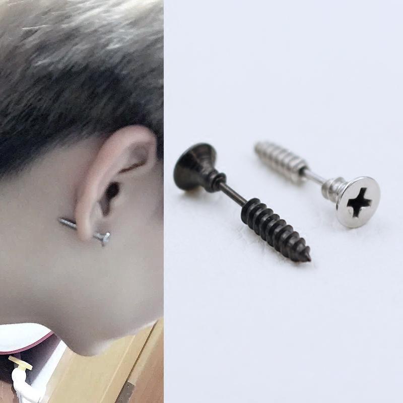 1pc Anting Stud Bahan Stainless Steel Titanium Untuk Pria Dan Wanita