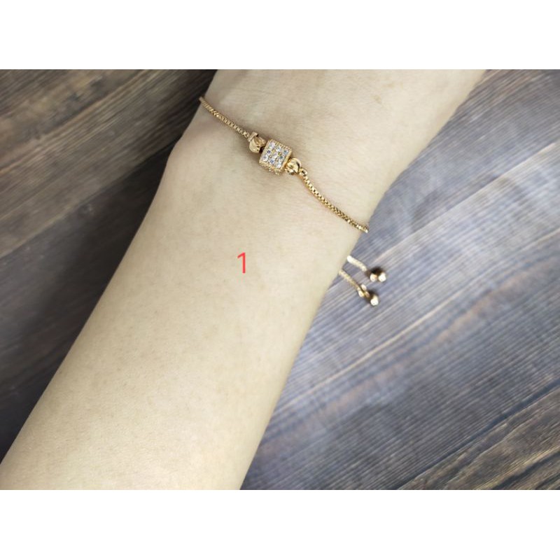 Fifi Fashion Gelang serut Kannelite Model Perhiasan Lapis emas 08#