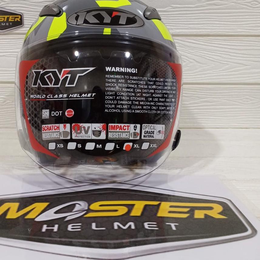 Terbaru HELM KYT GALAXY SLIDE  #4 BLACK YELLOW FLO... ... ...