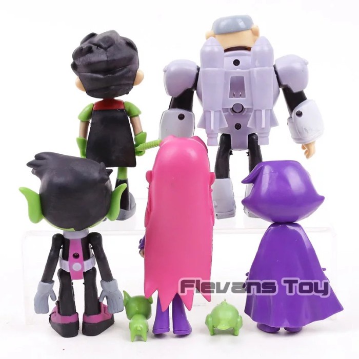 ACTION FIGURE TEEN TITANS GO SET 7PCS MAINAN TOPPER CAKE PAJANGAN