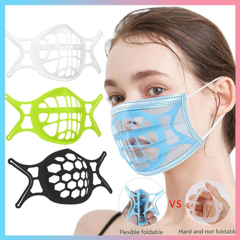 Penyangga masker silikon 3D (warna PUTIH, HITAM, BIRU)