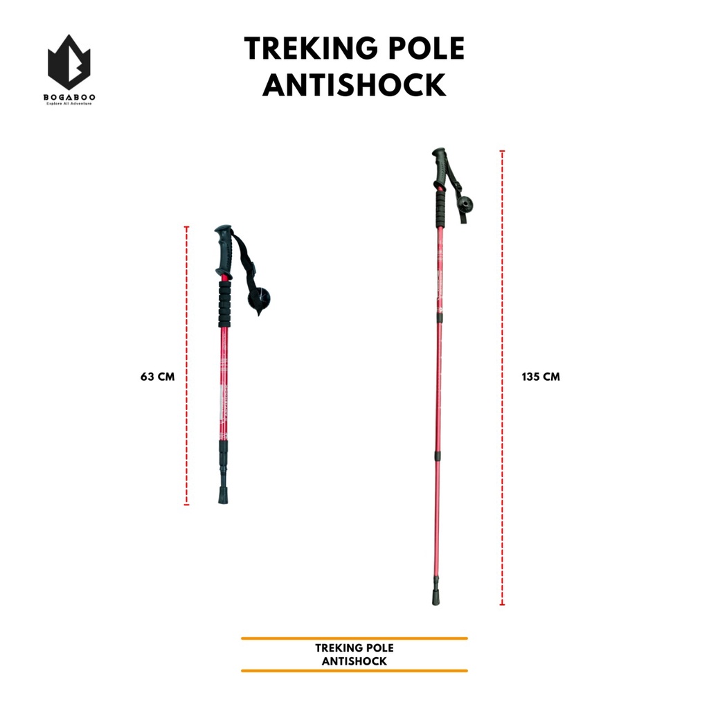 Tongkat Trekking Pole 135 CM  - Tongkat Pendaki - Tongkat Gunung