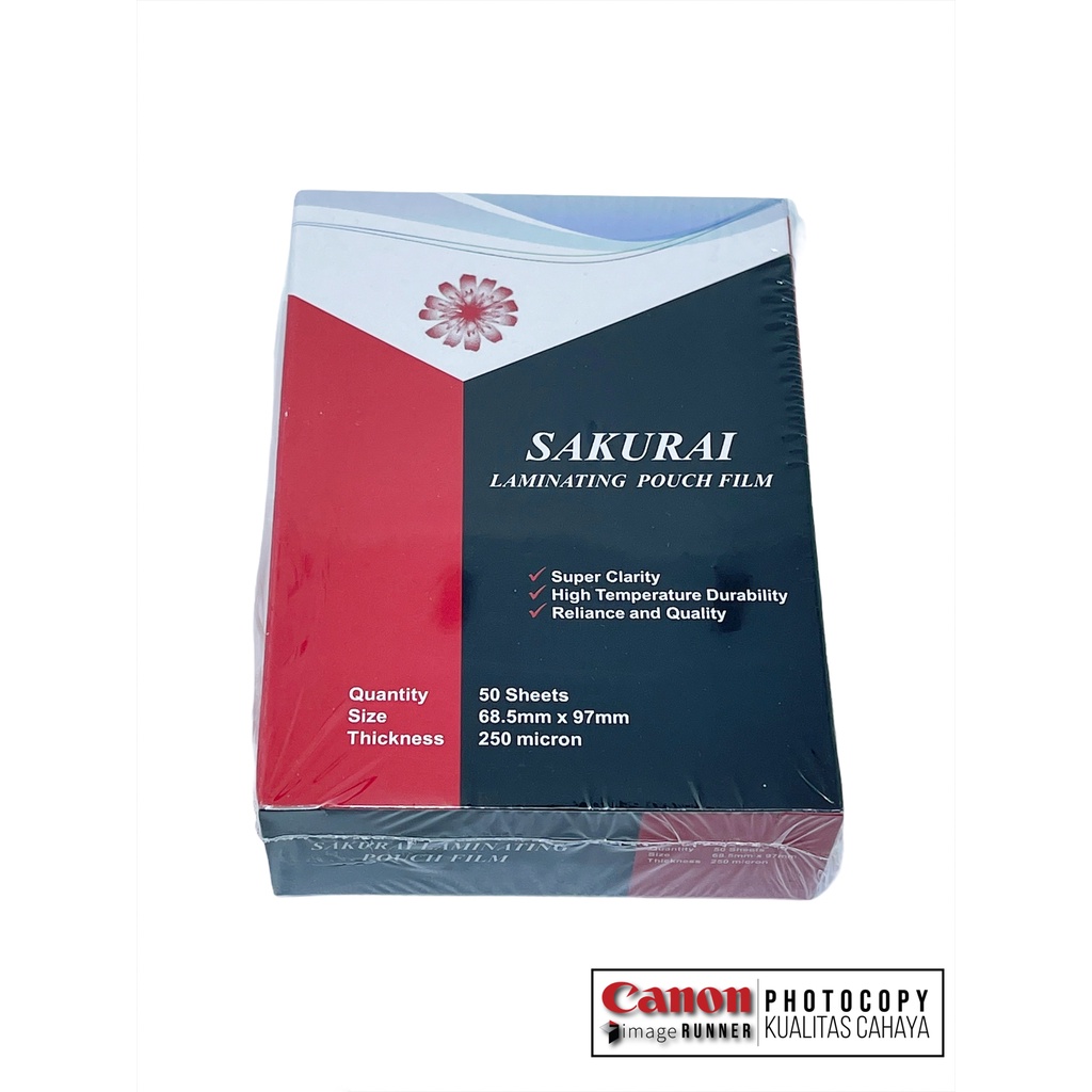 Plastik Laminating KTP 250 Micron SAKURAI Berkualitas Ekonomis 68.5x97