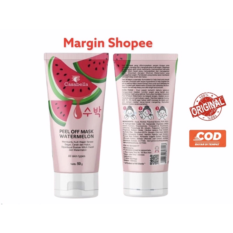 [COD] Peel off Mask Casabella / Masker Semangka by CASABELLA Isi 50gr