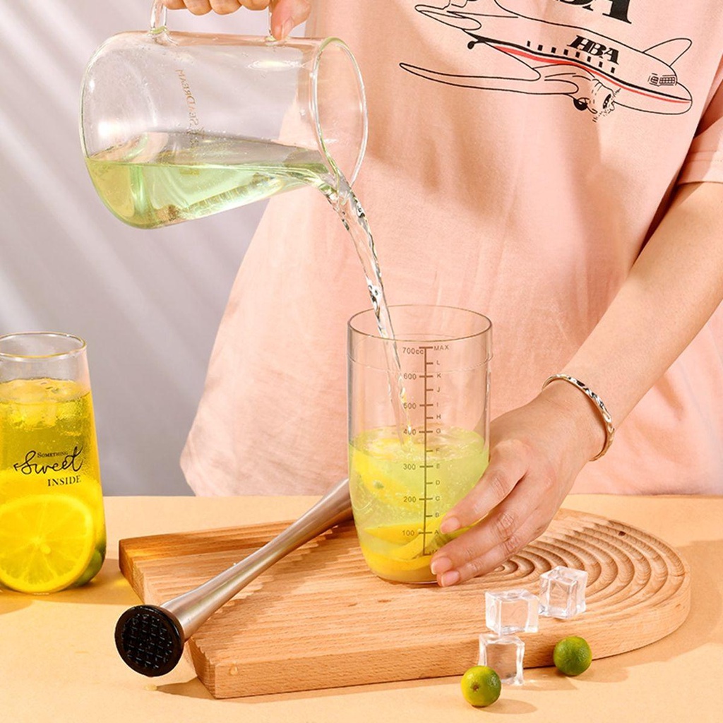 [Elegan] Cocktail Muddler Dapur Mojito Alat Pengaduk Minuman Stainless Steel Pengaduk Jus DIY