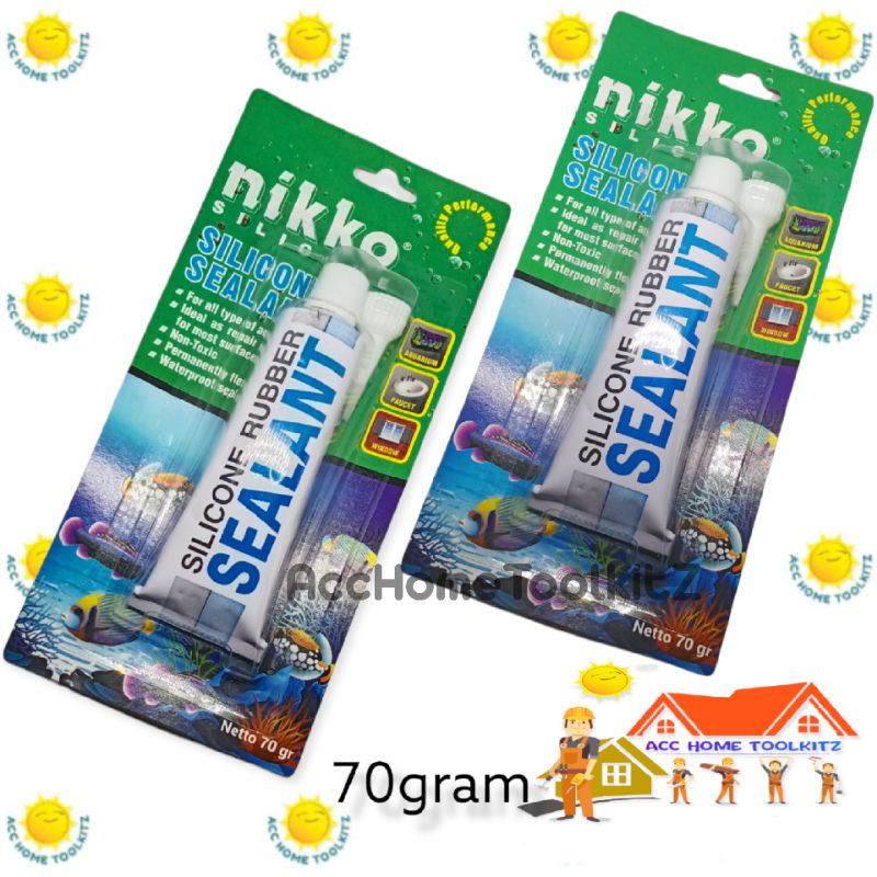 Lem Kaca Silicone Sealant Tube / Lem Aquarium Aquascape Silikon Odol Silicon Silen Transparan Kecil 30 gram dan Besar 70 gram / Nikko / Best 35 Gram Lubber Pasta Silikon Instan Lem Toilet Basin Wastafel