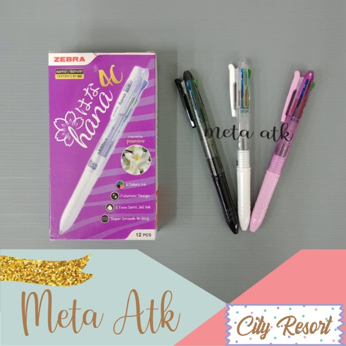 

Wow Pulpen / Pen Zebra Hana (4 Warna Dalam 1 Pen) 12Pc Promo