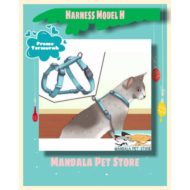 Harness Model H / Tali Tuntun Kucing, Anjing, DLL