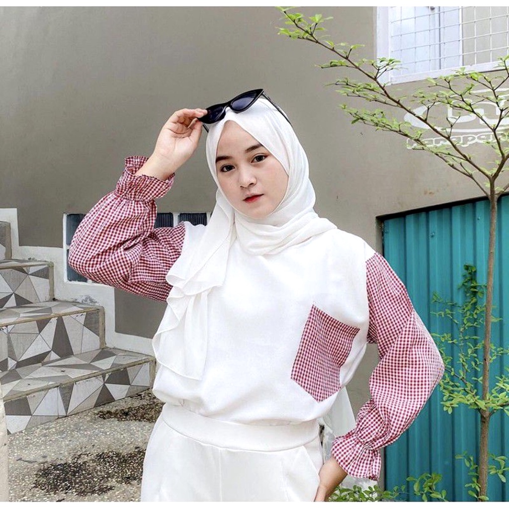 LF BLOUSE KOREA - SONYA BLOUSE - ATASAN WANITA - PAKAIAN TERLARIS - KOREAN STYLE - PAKAIAN WANITA - BLOUSE - CASUAL - LENGAN PANJANG