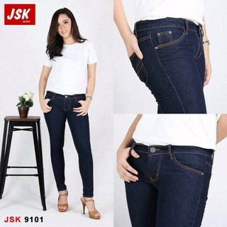  Celana  JEANS  Wanita  Skinny pANJANG JUMBO HITAM NAVY BIG  