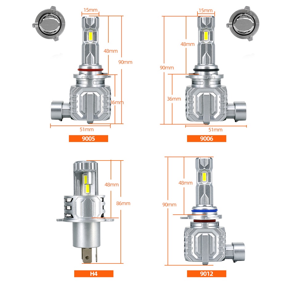 Lampu Kabut Depan Mobil 90w 15000Lm H4 H11 H7 Led Mini Dengan Kipas Turbo 9005 HB3 9006 HB4 H8 12V 6500K M5P