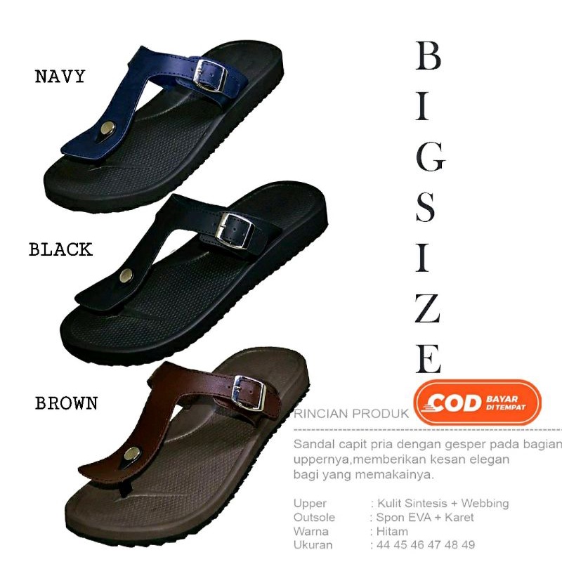 SIZE BIG 44-45-46-47-48-49 Sandal Sendal Pria Ukuran Besar Jumbo Sandal Kasual Formal Pria Dewasa Sl