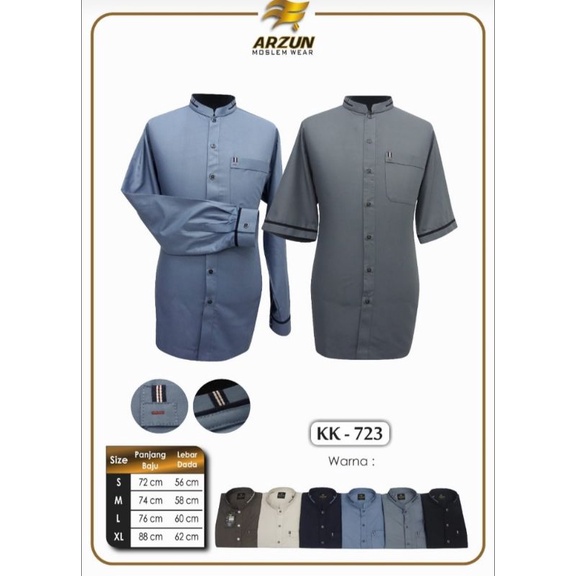 Koko pria dewasa merek Arzun lengan panjang dan pendek