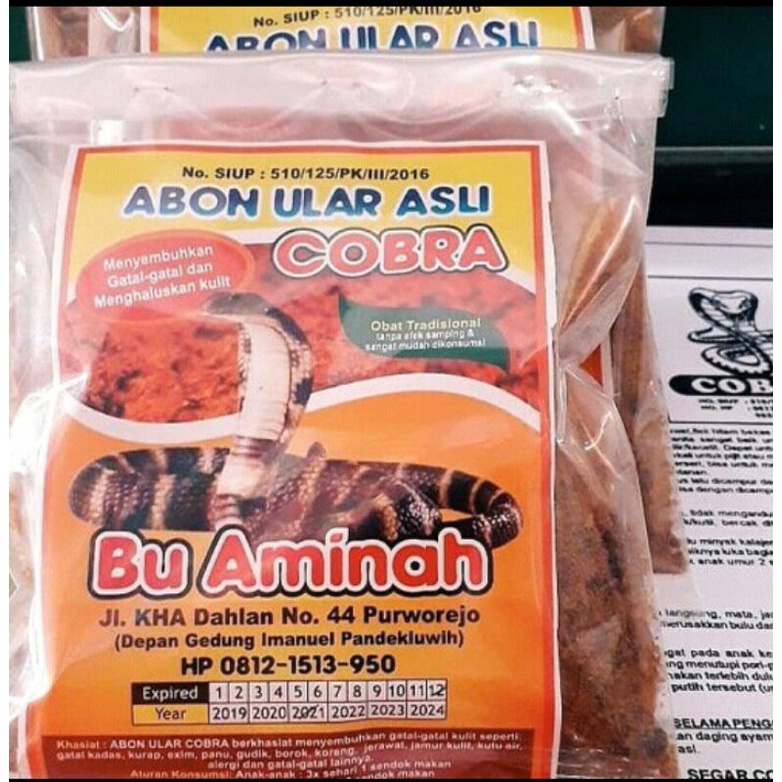 ABON ULAR COBRA asli Bu aminah obat herbal. isi 50 gram