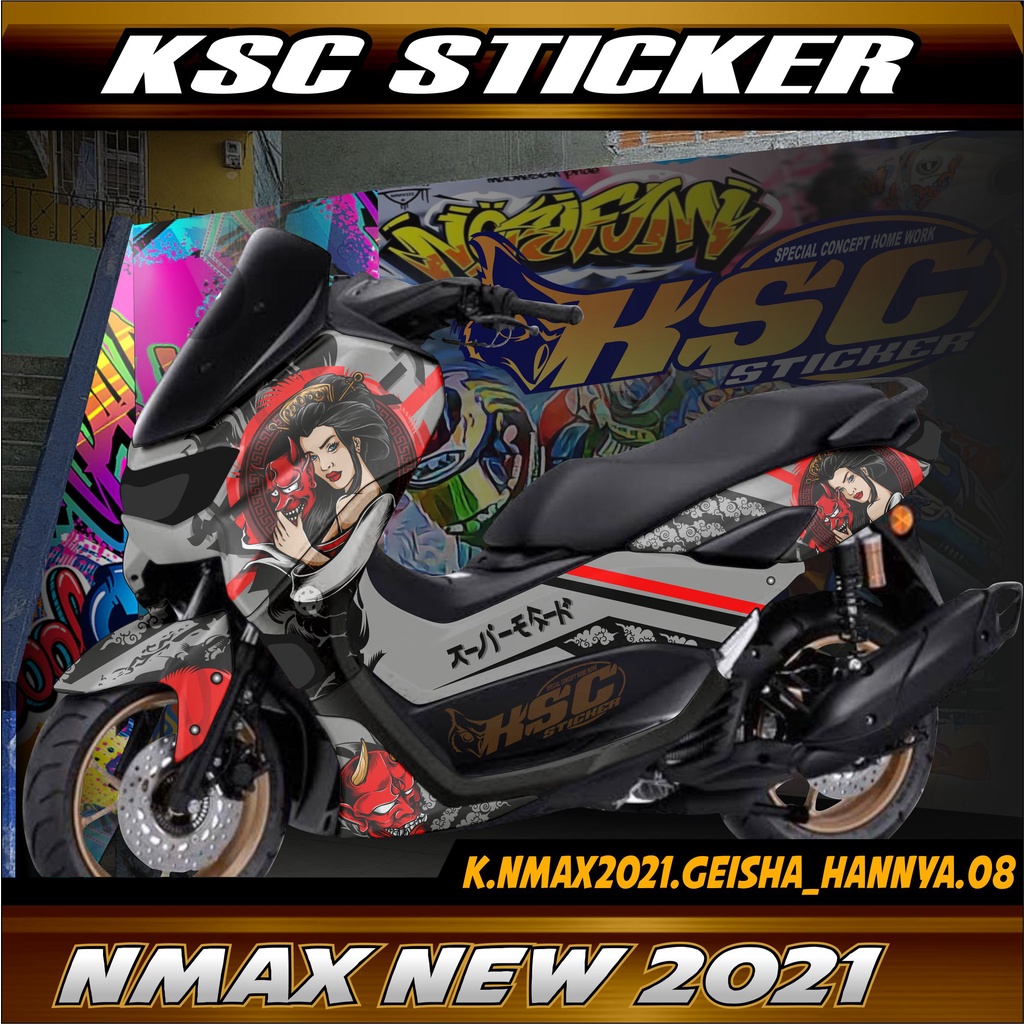 DECAL NMAX 2020 Decal Sticker - Dekal Stiker Full Body Nmax NEW 2021 Motif Cewek Jepang/Geisha KD-08