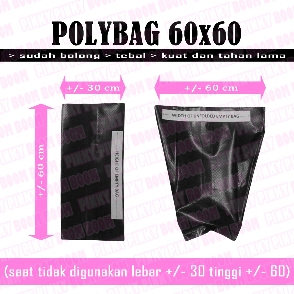 1pc Polybag L 60x60 Polybag Lipat / Polibag / Polibeg / Polibek / Kantong Tanaman 60 x 60