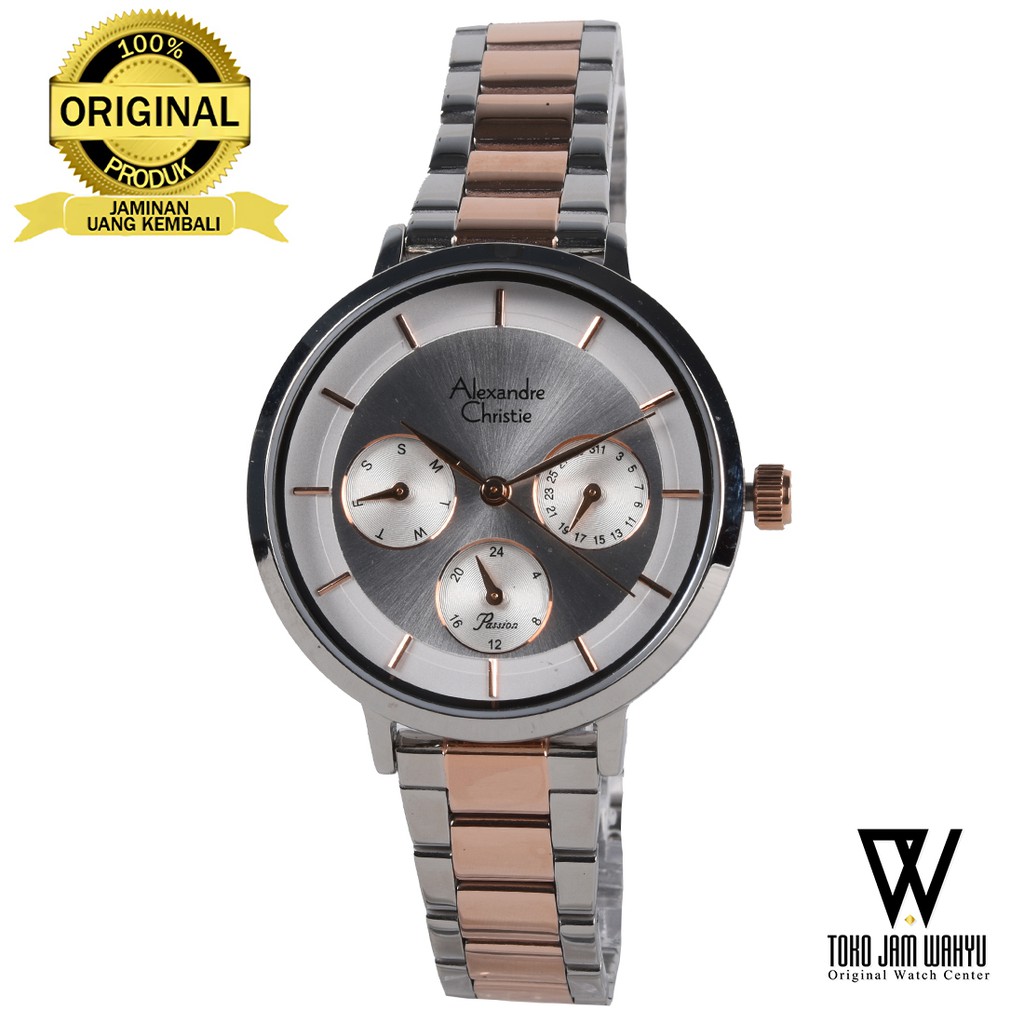 Alexandre Christie 2871 BFBTRSL Jam Tangan Wanita - Silver Rosegold - Stainless Steel Bracelet